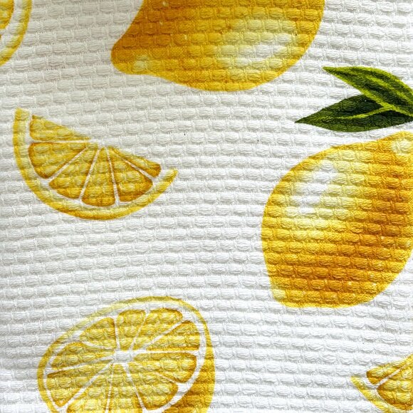KitchenAid 2 Pc Kitchen Dish Towel Set Citrus Lemons Cotton Terry 100% Cotton - Picture 2 of 2